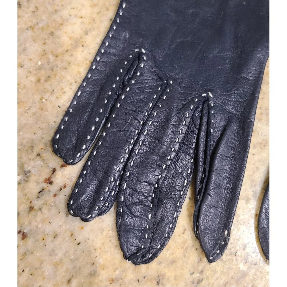 Vintage Womens Size S 6.5 Blue Soft Leather 8